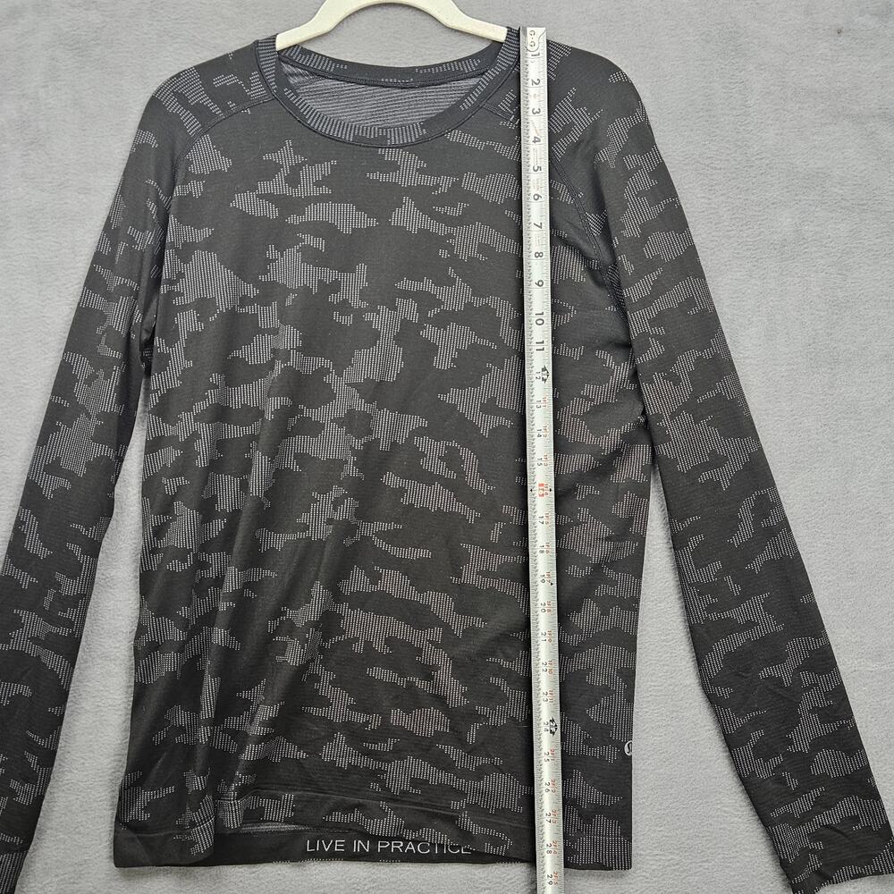 Lululemon Live In Practice Camo Long Sleeve Athletic Top Gray Size Medium - Picture 4 of 6